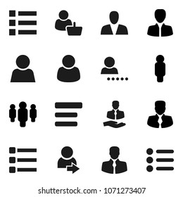 Flat vector icon set - manager vector, man, client, menu, user, login, consumer, customer