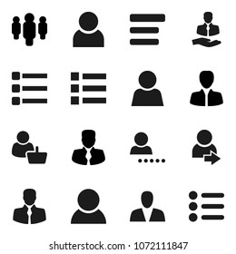 Flat vector icon set - manager vector, man, client, menu, user, login, consumer, customer