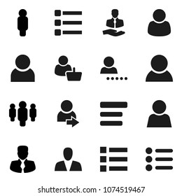 Flat vector icon set - manager vector, man, client, menu, user, login, consumer, customer