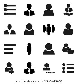 Flat vector icon set - manager vector, man, client, menu, user, login, consumer, customer