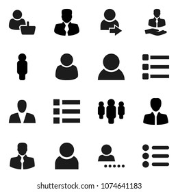 Flat vector icon set - manager vector, man, client, menu, user, login, consumer, customer