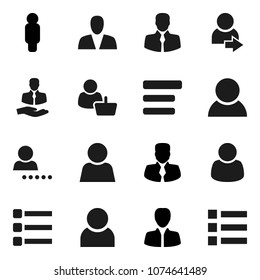 Flat vector icon set - manager vector, man, client, menu, user, login, consumer, customer