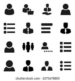 Flat vector icon set - manager vector, man, client, menu, user, login, consumer, customer