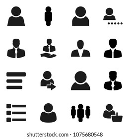 Flat vector icon set - manager vector, man, client, menu, user, login, consumer, customer
