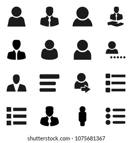 Flat vector icon set - manager vector, man, client, menu, user, login, consumer, customer