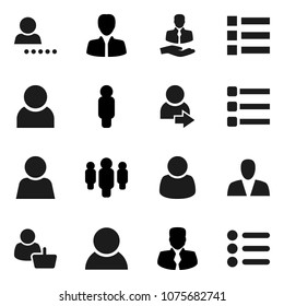 Flat vector icon set - manager vector, man, client, menu, user, login, consumer, customer