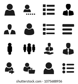 Flat vector icon set - manager vector, man, client, menu, user, login, consumer, customer