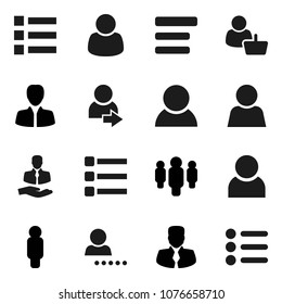Flat vector icon set - manager vector, man, client, menu, user, login, consumer, customer