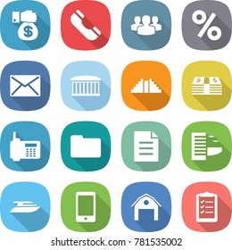 flat vector icon set - money gift vector, phone, group, percent, mail, airport building, pyramid, documents, document, hotel, yacht, barn, clipboard list