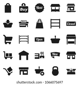 Flat vector icon set - office vector, cargo, warehouse, weight, shelving, new, open, closed, shopping bag, market, store, mall, buy, basket, cart, scales