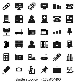Flat vector icon set - pencil vector, student, case, archive, binder, phone, receipt, sorting, classic, thumbtack, diagnostic monitor, medical room, network folder, router, attachment, user