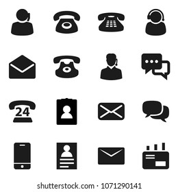 Flat vector icon set - personal information vector, phone 24, support, mobile, dialog, classic, mail