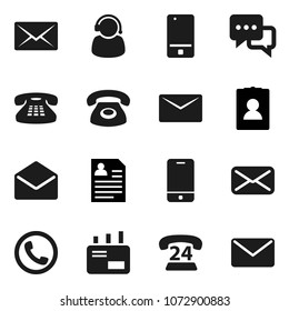 Flat vector icon set - personal information vector, phone 24, mobile, dialog, classic, mail, support
