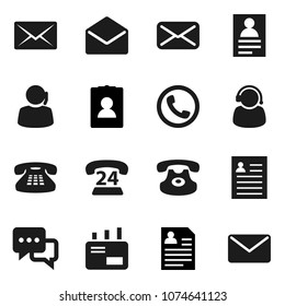 Flat vector icon set - personal information vector, phone 24, support, dialog, classic, mail