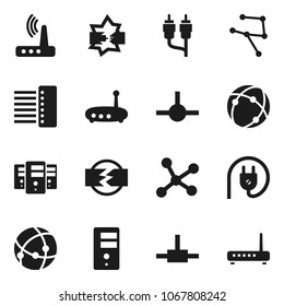Flat vector icon set - rca vector, connect, connection, network, disconnection, server, hub, router, power plug