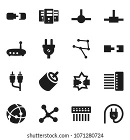 Flat vector icon set - rca vector, connect, connection, network, disconnection, server, hub, router, power plug