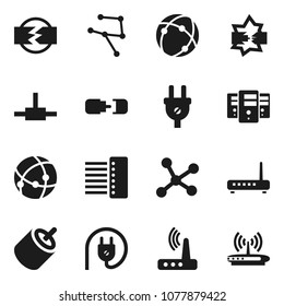 Flat vector icon set - rca vector, connect, connection, network, disconnection, server, hub, router, power plug