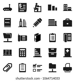 Flat vector icon set - shining window vector, pencil, student, case, archive, exam, binder, clipboard, receipt, sorting, medical room, network folder, router, attachment, mailbox, apartments, phone