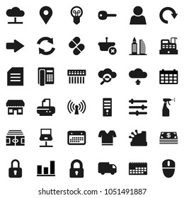 Flat vector icon set - sprayer vector, document, graph, calendar, stadium, t shirt, map pin, pills, notebook network, cloud, glass, equalizer, hub, arrow, refresh, redo, upload, user, key, lock