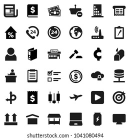 Flat vector icon set - student vector, clipboard, exam, dollar coin, japanese candle, percent growth, auction, annual report, receipt, binder, cent sign, enegry drink, route, earth, plane, money