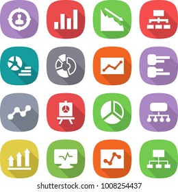 flat vector icon set - target audience vector, graph, crisis, hierarchy, diagram, circle, statistics, presentation, structure, up, monitor pulse, analytics
