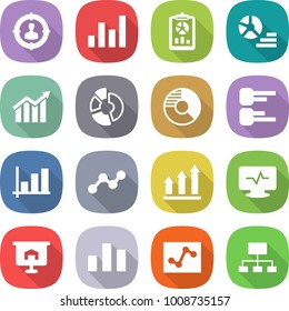 flat vector icon set - target audience vector, graph, report, diagram, circle, up, monitor pulse, presentation, chart, analytics, hierarchy