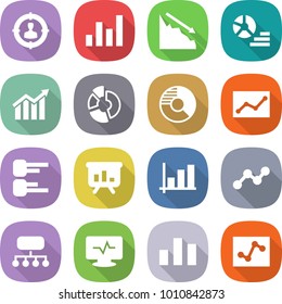 flat vector icon set - target audience vector, graph, crisis, diagram, circle, statistics, presentation, structure, monitor pulse, chart, analytics