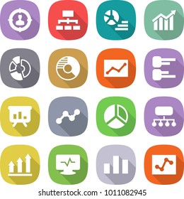 flat vector icon set - target audience vector, hierarchy, diagram, circle, statistics, presentation, graph, structure, up, monitor pulse, chart, analytics