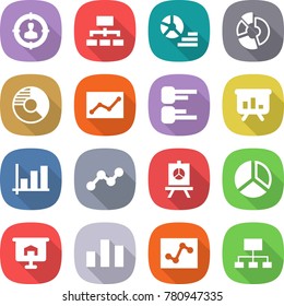 flat vector icon set - target audience vector, hierarchy, diagram, circle, statistics, presentation, graph, chart, analytics
