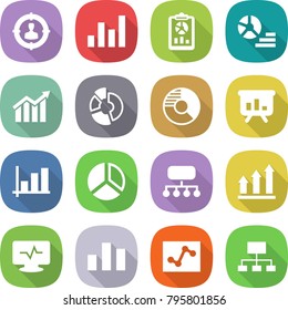 flat vector icon set - target audience vector, graph, report, diagram, circle, presentation, structure, up, monitor pulse, chart, analytics, hierarchy