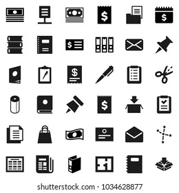 Flat vector icon set - toilet paper vector, book, copybook, pen, schedule, pin, certificate, constellation, cash, receipt, binder, dollar calendar, money, clipboard, document, newspaper, thumbtack