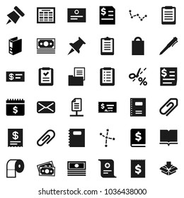 Flat vector icon set - toilet paper vector, book, copybook, pen, schedule, clipboard, pin, certificate, constellation, cash, check, annual report, binder, dollar calendar, money, receipt, thumbtack