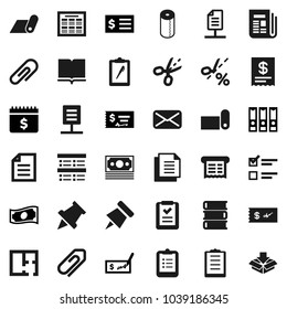 Flat vector icon set - toilet paper vector, book, schedule, clipboard, pin, document, exam, cash, check, receipt, binder, dollar calendar, fitness mat, money, newspaper, mail, network, attachment