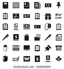 Flat vector icon set - toilet paper vector, book, copybook, pen, schedule, clipboard, pin, certificate, document, exam, check, annual report, binder, money, receipt, newspaper, thumbtack, network