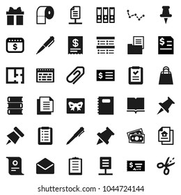 Flat vector icon set - toilet paper vector, book, copybook, pen, schedule, pin, certificate, constellation, exam, check, annual report, receipt, binder, dollar calendar, money, clipboard, document