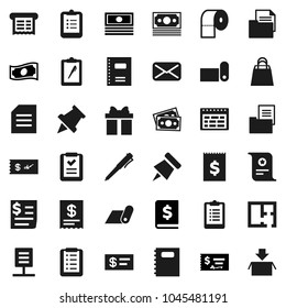Flat vector icon set - toilet paper vector, copybook, pen, schedule, clipboard, pin, certificate, document, cash, check, annual report, fitness mat, money, receipt, mail, network, plan, estate, gift