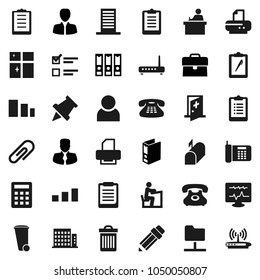 Flat vector icon set - trash bin vector, shining window, pencil, student, clipboard, paper pin, exam, manager, case, binder, phone, sorting, classic, diagnostic monitor, medical room, network folder