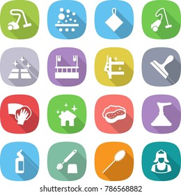 flat vector icon set - vacuum cleaner vector, filter, rag, clean floor, skysrcapers cleaning, skyscrapers, scraper, wiping, house, sponge with foam, plunger, toilet cleanser, brush, duster