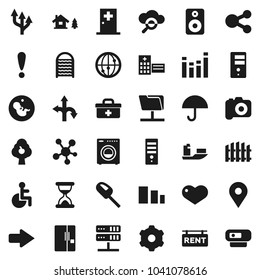 Flat vector icon set - washboard vector, route, map pin, attention, ship, umbrella, sorting, camera, equalizer, internet, social media, speaker, heart, doctor bag, disabled, pregnancy, sand clock