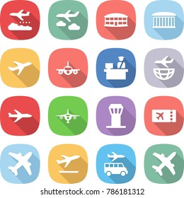 flat vector icon set - weather management vector, journey, airport building, plane, customs control, shipping, tower, ticket, airplane, departure, transfer