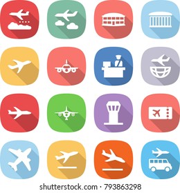 flat vector icon set - weather management vector, journey, airport building, plane, customs control, shipping, tower, ticket, airplane, departure, arrival, transfer