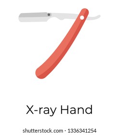 Flat vector icon of shavette razor, 