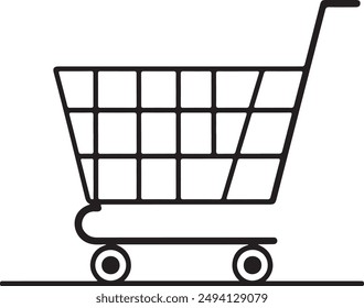 flat vector icon for shopping cart with a white background