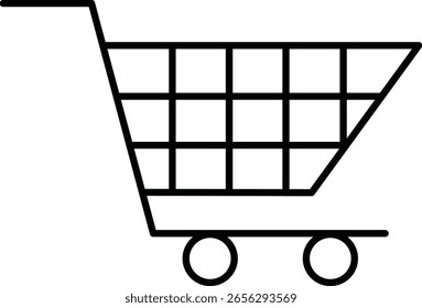 Flaches Vektorsymbol des Warenkorbs für E-Commerce und Online Retail Design