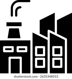 Flat vector icon showing an essential element of an industrial or factory complex