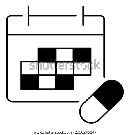 Flat Vector Icon Showing Medical Dose Schedule