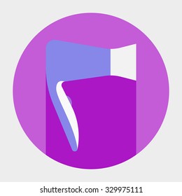 Flat vector icon. Vector sign. Illustration of hairdryer . With a shadow.