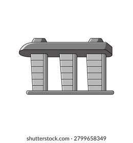 Flat vector icon of the Singapore Parliament building. Government architecture symbol isolated on a light background for civic, political, and educational designs.