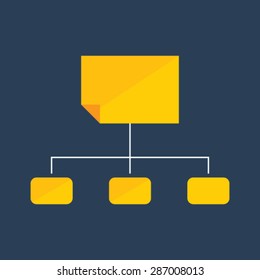 Flat vector icon of Sitemap for Mobile & Computer