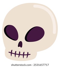 Flat vector icon of skull isolated on white background.